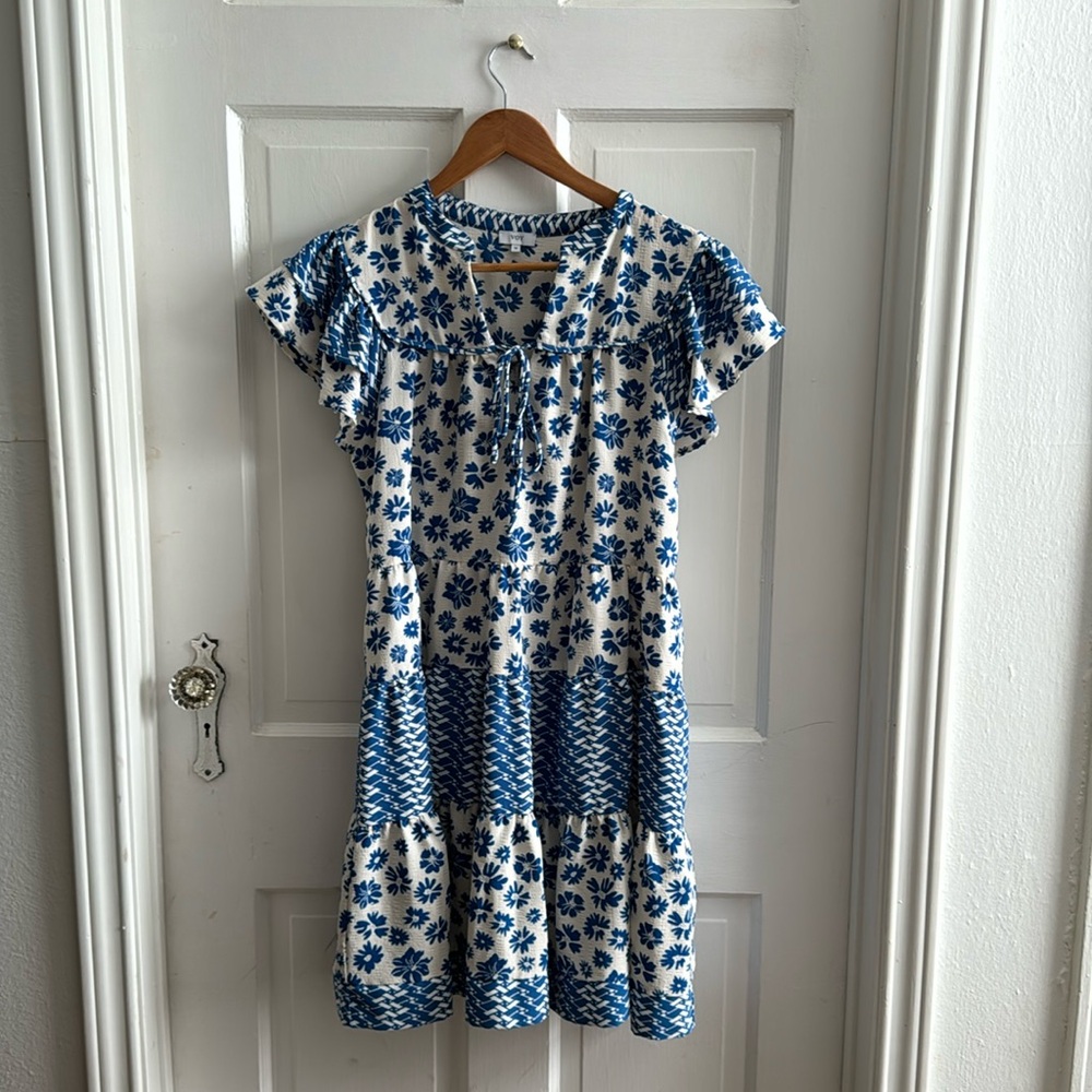 VOY Blue Floral Dress